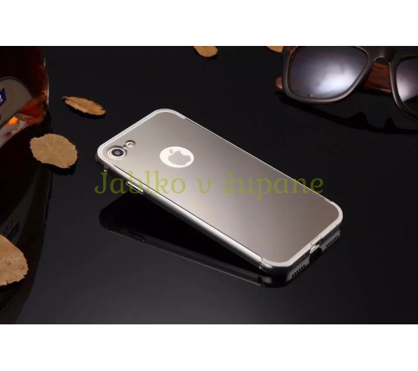 Zrkadlový kryt + bumper iPhone 7/8 - strieborný